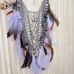 Handmade Faux Feather Chain Necklace